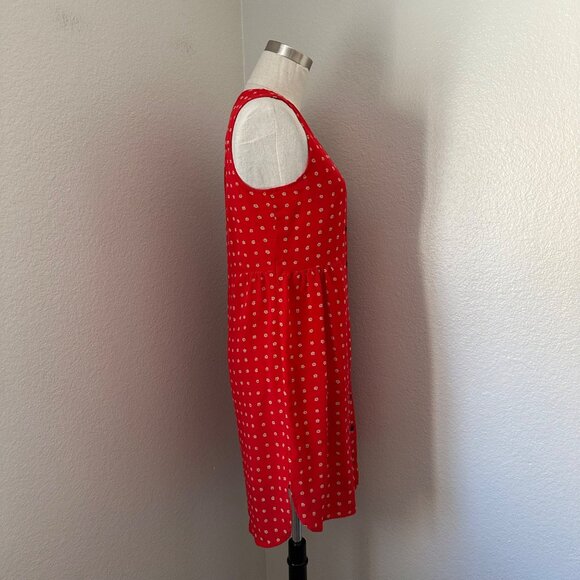 Madewell Silk Button-Front Sleeveless Midi Dress Red White Floral Print Sz S - Picture 3 of 13